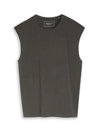 Denim Tom Tailor - Relaxed Fit Tanktop im Used-Look black - Gr. - XL
