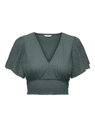 ONLY - ONLHANNAH S/S SMOCK TOP JRS Balsam Green - Gr. - L