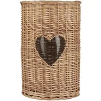 Ib Laursen Kerzenhalter Ib Laursen - Kerzenhalter Kerzenständer H 42cm Weide Glaseinsatz Herz