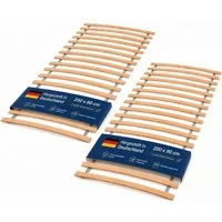 Rollrost Lattenrost 2x Bettrost 90x200 Rollrost 17 Latten für Bett & Matrazen, BURI
