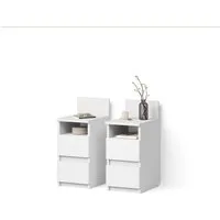 Livinity® Nachtschrank Roya, Weiß, 2-teilig (2-St)