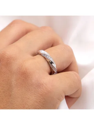 Zeeme Silber Ring Silber 925 rhodiniert mit Zirkonia weiß