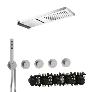 Herzbach MODUL7 PUSH-Thermostat-Set P-MU2 537x165mm Multi 2 Edelstahl, 70.703713.1.09 70.703713.1.09