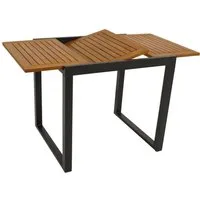 DEGAMO Gartentisch RIVELLO ausziehbar, 80/120x70cm, Alu anthrazit + Akazie geölt
