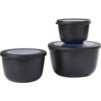 Mepal Aufbewahrungsschüssel Multischüssel-Set 3 tlg. CIRQULA, Schwarz, Polypropylen, (3-tlg), mit Kunststoffdeckel