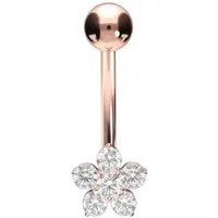 PIERCINGLINE Bauchnabelpiercing Titan Bananabell mit Innengewinde KRISTALLBLUME (Bananabells, 1-tlg)