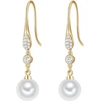 Lulu & Jane Perlenohrringe gelbgold, mit Glas