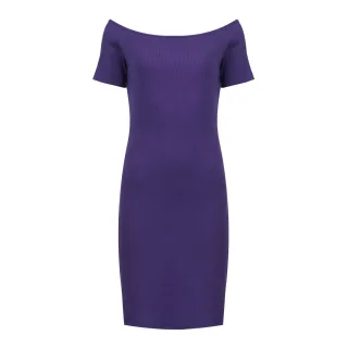 Tief Lila Schulterfreies Enges Kleid