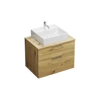 Burgbad Keramik Waschtisch-Set Eqio Eiche Dekor Urban/Alpinweiss, SGUP080F5662C0001 SGUP080F5662C0001