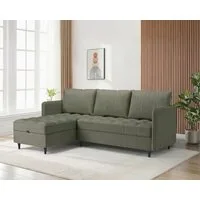 Dorel Home Ecksofa LINDHUS, Cord, L-Form, Breite 194cm, verschiedene Stellvarianten, Recamiere, Stauraum, Modulsofa