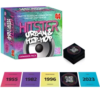 Hitster Erweiterungspack Urban & Hip Hop ? Musik Partys Brettspiel für Erwachsene Kartenspiel & Musikquiz ? 150+ R&B & Rap Lieder ? Partys Familie und Freunde Spieleabende ? 2 bis 10 Spieler (DE)