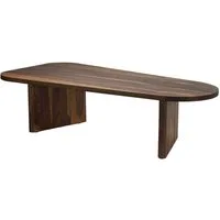 furnicato Couchtisch Massivholz, Walnuss Finish 120x60x32 Dunkelbraun (1-St), Handgefertigter Wohnzimmertisch mit bodenschützenden Noppen