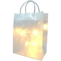 Gasper Dekorationsfolie 3D PVC TASCHE. STERNEFFEKT 16x9x21cm. incl. 10er LED Lichterkette.