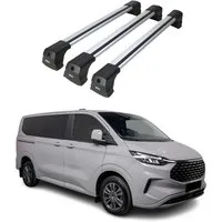 OMAC Dachträger für Ford Transit Tourneo Custom 2023-2025 Alu Silber 3x (3-St), Wasserbeständig,Abnehmbar,Multifunktional,Leichtgewichtig