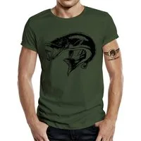 LOBO NEGRO® T-Shirt als Geschenk für Angler und Fischer: Hecht