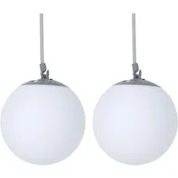 Expo Börse Außen-Deckenleuchte, Leuchtmittel inklusive, Warmweiß, Solarlampe Pendelleuchte Außenlampe LED Balkonlampe 2er Set