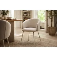 ACTONA GROUP Esszimmerstuhl Eleanor 2er Set, gepolstert mit Armlehne, bequem, modern, beige (Set), Skandinavisches Design, hoher Sitzkomfort & weicher Stoff