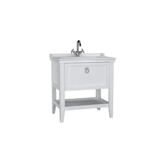 VitrA Valarte Waschtisch-Möbel-Set 62180 79,5 x 53 x 88 cm, 1 Vollauszug, Korpus weiß matt/Waschtisch weiß hochglanz