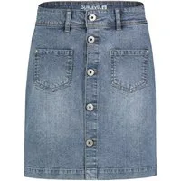 SUBLEVEL Jeansrock Damen Maxi Midi Mini Rock langer Schnitt Denim Stretch