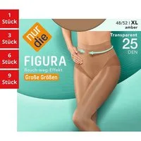 Nur Die Feinstrumpfhose Figura Große Größen 25 DEN Damen (1er/3er/6er/9er Pack 3 St) nylon transparent Fein-strumpfhose durchsichtig frauen multi shape
