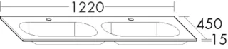 Burgbad Mineralguss Waschtisch M3 alpinweiss 15x1220x450 Alpinweiss, MWER122C0001 MWER122C0001