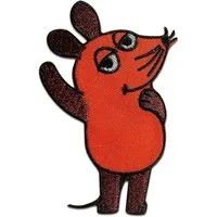 Die Sendung mit der Maus Aufnäher Bügelbild, Aufbügler, Applikationen, Patches, Flicken, zum aufbügeln, Polyester, Maus Sendung mit der Maus Kinder - Größe: 9 x 5,5 cm