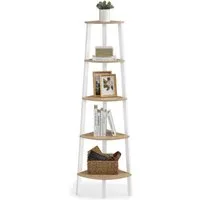 VASAGLE Eckregal, Bücherregal, mit 4/5 Ebenen, H: 125/159cm, mit Stahlrahmen