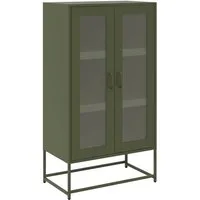 vidaXL Highboard Highboard Olivgrün 68x39x123 cm Stahl (1 St)