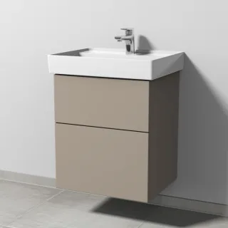 Sanipa 3way Waschtischunterbau zu Villeroy & Boch Collaro Waschtisch mit 2 Auszügen, Sandgrau-Matt SF83367