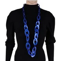 MIRROSI Lange Kette Damen Statement Halskette HARZ ca.95cm lang (perfekt für Pullover, Bluse, Shirt), Bunte Halskette