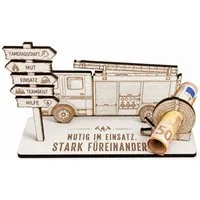 Dekolando Geschenkkarte Feuerwehr Geldgeschenk Feuerwehrauto Geschenkidee Feuerwehrmann