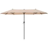 PHI VILLA Sonnenschirm, Balkon Rechteckig Groß Balkonschirm Garten Gartenschirm mit Kurbel UV Schutz Parasol Windfest, Mit der rostfreien Stahlstange und 12 Stahlrippen