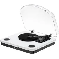 ADLER EUROPE AD 1914w Plattenspieler (Riemenantrieb, Bluetooth 5.4, 3 Geschwindigkeiten, RCA-Ausgang, Vinyl Player, USB, weiß)