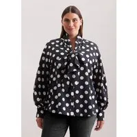 seidensticker Rüschenbluse Schwarze Rose 1/1 Binderkragen Druck