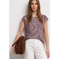 STREET ONE Shirttop Sommershirt im Ausbrenner-Look/mit Allover-Print