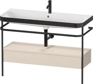 Duravit Happy D.2 Plus c-bonded Set mit Metallkonsole und Schubkasten Taupe Supermatt 1175x490x850 m HP4744O83830000