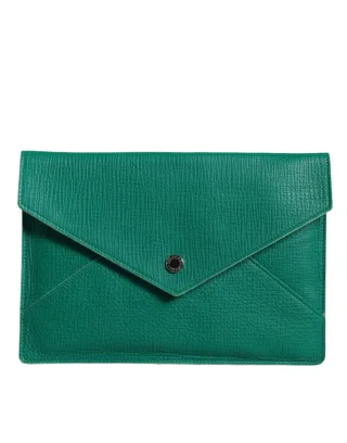 Umschlag-Clutch Leder Grün