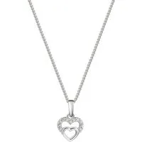 Firetti Kette mit Anhänger Schmuck Geschenk Silber 925 Halsschmuck Halskette Panzerkette Herz, mit Zirkonia (synth)