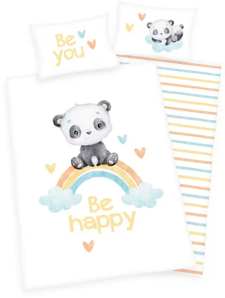 Baby Best Babybettwäsche "Regenbogen Panda" 2 Stk. mit liebevollem Motiv