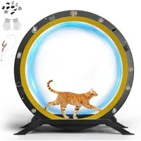 COMHOMA Tier-Intelligenzspielzeug Katzenlaufrad, laufrad Katze, Extra großer 100 cm ultraleises Laufrad, mit Abnehmbarer Teppich und Spielzeug
