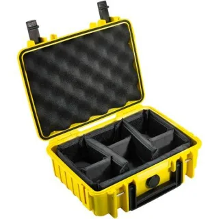 B&W Outdoor Case Type 1000 gelb mit Facheinteilung
