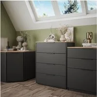 Vicco Kommode Betti, Anthrazit/Sonoma, 80 x 101.9 cm mit 4 Schubladen (1 St)