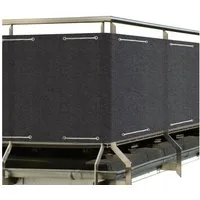 Sol Royal Balkonsichtschutz Balkon Sichtschutz blickdichte Balkonumspannung 90x300 cm, Anthrazit Schutz für Balkon Geländer Sichtschutz Abdeckung mit Ösen und Kordel