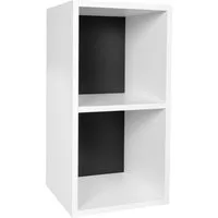 FINEBUY Standregal SuVa10244_1 Holz 30x60x30 cm Modern Regal Klein Holzregal Nischenregal, 30x60x30 cm Modern Weiß Schwarz, Regal Klein, Ablageregal 2 Fächer, Bücherregal Nischenregal