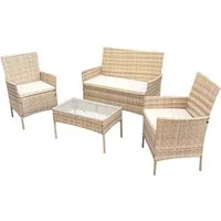 SVITA Sitzgruppe BROOKLYN, (Set, 4-tlg., Gartenlounge), Gartenmöbel Set, Sitzgruppe, Polyrattan
