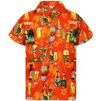 King Kameha Hawaiihemd "Beerbottle" Funky Hawaii-Hemd Herren Kurzarm Front-Tasche Stylish