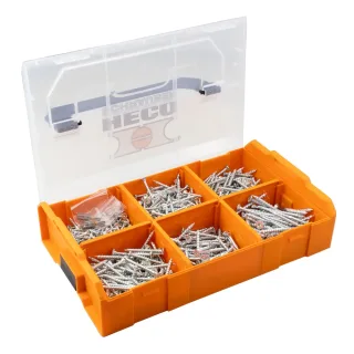 HECO HT-plus Sortiment 700, HECO-L-BOXX Mini, transparent, 700 Schrauben - 63887