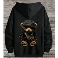 RMK Hoodie Herren Pullover Pulli Kapuzenpullover Sweatshirt Gangster Teddy Bär mit Kapuze