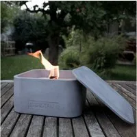 GRAURAUM Outdoorkerze Olaf XL - Kerzenfresser mit Dauerdocht Tischfeuer (16 x 16 x 8,5 cm)