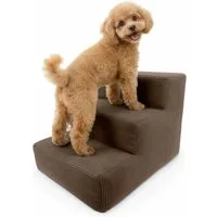 Muralo Haustiertreppe Hundetreppe für Kleine Hunde (1-St), 3 Stufen, Belastbar bis 17 kg, Cord Stoff Bezug, Waschbar